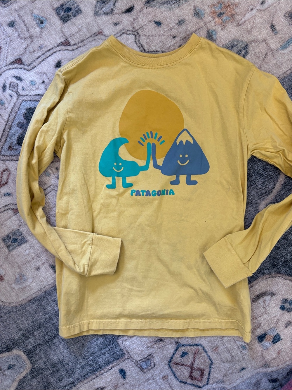 Patagonia Yellow Long-Sleeve Tee size 7/8
